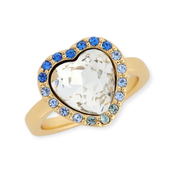 Kurt Geiger London Crystal Heart Ring with Blue Accent Stones - Picture 3 of 9